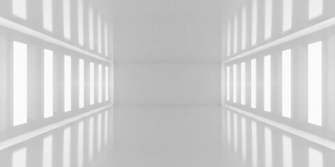 Fototapeta premium Futuristic Minimalist Interior Space 3d render wallpaper background