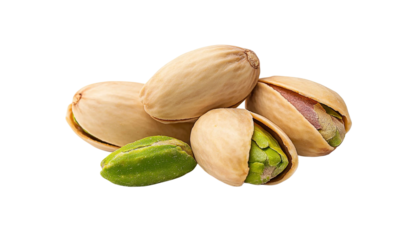 Enjoy a close-up view of pistachios in shell showcasing their unique textures and colors on a clean background