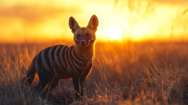 Aardwolf in the African Savanna