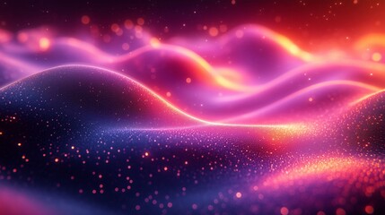 Vibrant Luminous Waves Creating an Ethereal Dreamlike Landscape