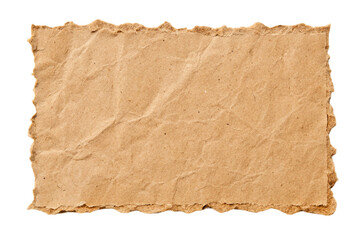 A close-up of a wrinkled, torn piece of brown cardboard paper