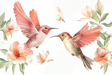 Obraz premium Two birds in flight, side by side