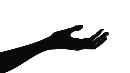 Elegant Hand Silhouette: A Striking Vector Illustration in Minimalist Style. AI Generated