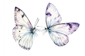 Two butterflies resting together, showcasing their delicate wings and intricate patterns