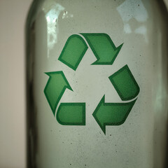 recycle symbol on a green background