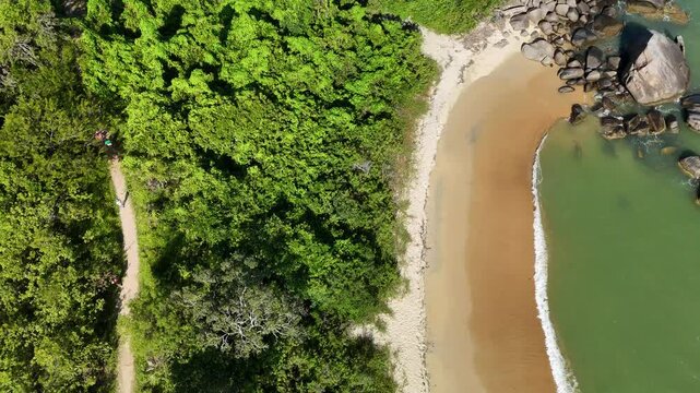 Cardoso Beach, Costeira de Zimbros Trail - Parque Natural Municipal Costeira de Zimbros - Bombinhas, Santa Catarina, Brazil