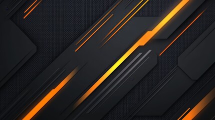 Naklejka premium Abstract dark background with orange stripes