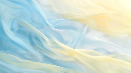 Obraz premium Soft pastel blue and yellow colors blending on white.