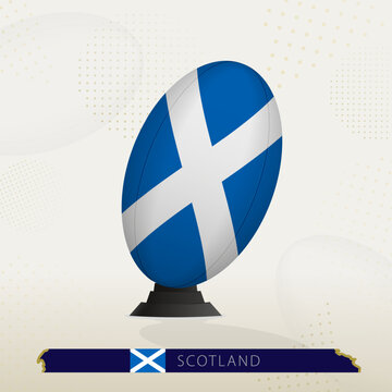 Scotland Rugby Ball on Rugby Kicking Tees with Modern Design.