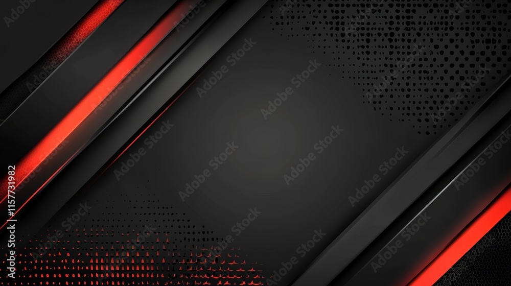 Aufkleber abstract red and black geometric background