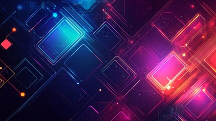 Abstract neon geometric background