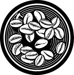 Coffee outline illustration engraving style