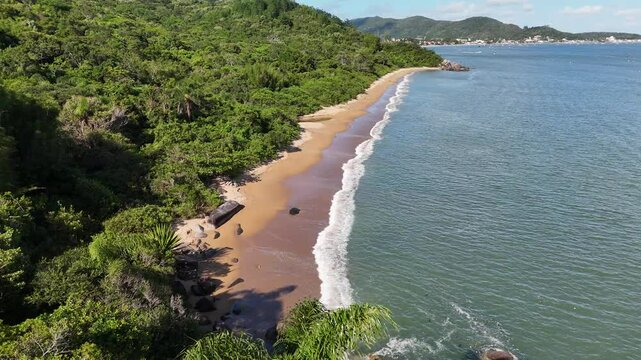 Cardoso Beach, Costeira de Zimbros Trail - Parque Natural Municipal Costeira de Zimbros - Bombinhas, Santa Catarina, Brazil