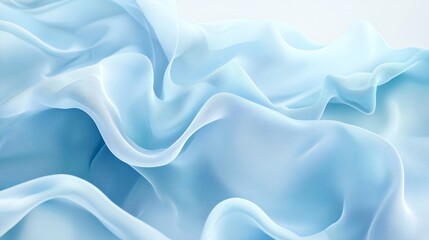 Obraz premium Delicate blue fabric waves create a serene and tranquil atmosphere.