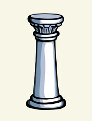 Vector drawing. Big old pillar