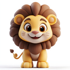 Fototapeta premium cute lion cartoon 3D