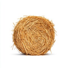 Obraz premium A close up of a bale of hay isolated on white background perfect for agricultural themes.