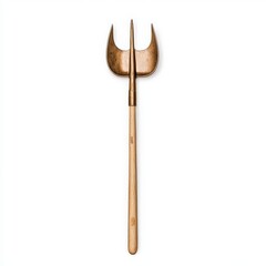 Rustic garden fork with wooden handle and metal prongs, perfect for gardening tasks and outdoor activities.