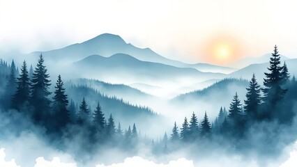 Misty Mountain Sunrise