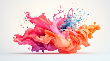 Fototapeta premium Vibrant Colors Explosively Intermingle in a Stunning Digital Painting. AI Generated