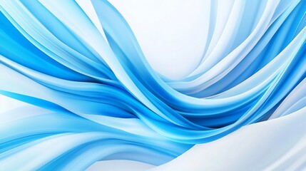 Fluid Blue Abstract 3D Render: Gracefully Swirling Textures. AI Generated