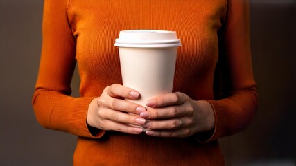White paper disposable cup for hot beverage coffee tea espresso