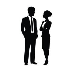 a black silhouette of a man and a woman standing side by side