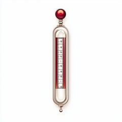 Stylish vintage thermometer with clear measurement scale on a white isolated background.