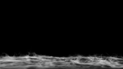 slowly moving smoke on the ground, fog mist animation, isolated on black background, 4k loop - Powered by Adobe