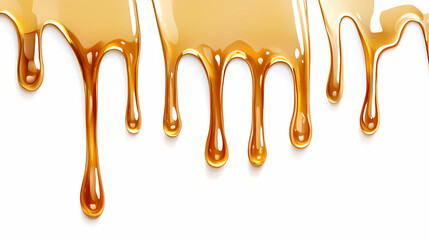 Dripping honey dipper on white background. Velutinous. Illustration