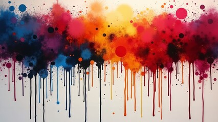 Fototapeta premium Colorful Drips and Splatters