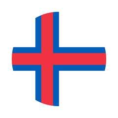 Naklejka premium Round Faroe Islands flag icon