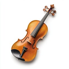 Fototapeta premium A beautifully crafted wooden violin with intricate details, perfect for showcasing musical artistry and creativity.