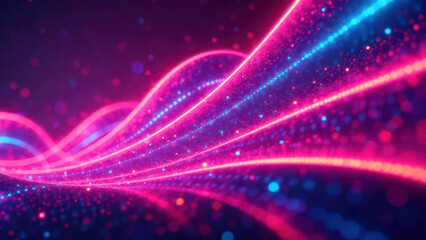 Obraz premium Vibrant abstract waves of neon lights in dynamic motion