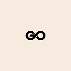Infinity GO logo icon flat vector design.