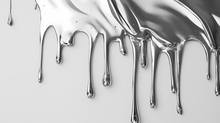 Naklejka premium Abstract metallic drips and swirls of gray and silver paint. Velutinous. Illustration