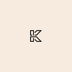 Letter K logo icon flat vector design. 