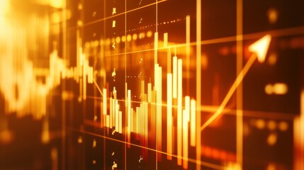 Gold Market Trends with Upward Arrows and Bar Graphs