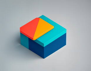 Abstract 3d geometric square shape - generated by ai