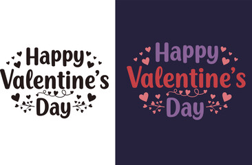 Happy valentine day typography design