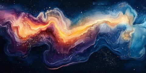 Abstract watercolor swirls dissolve into luminous radiant surreal patterns., Generative AI