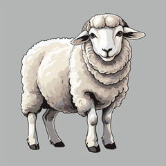 Sheep  cartoon vector style with White background Art & Illustration