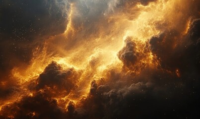 Fototapeta premium celestial clouds ripple into radiant sky gradients., Generative AI