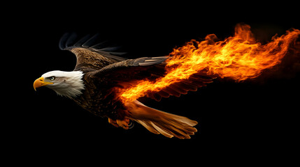 Eagle with blazing fire powers