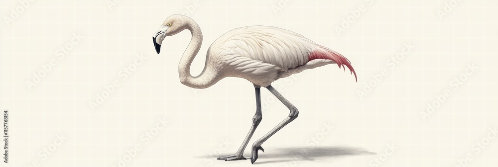 Aufkleber flamingo illustration showcasing elegant posture with ample copy space for text placement. generativ
