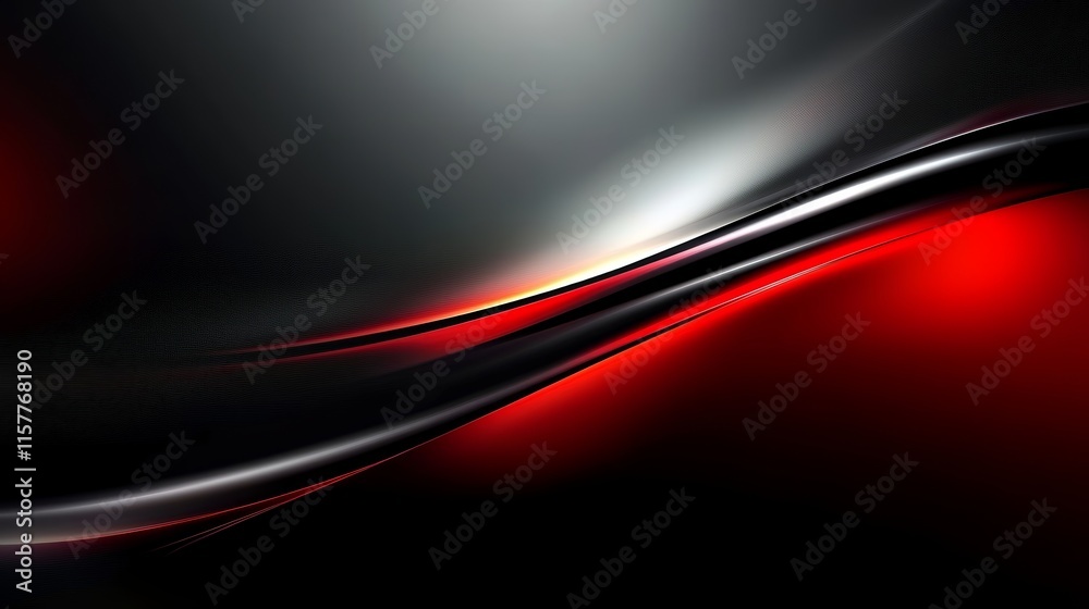 Poster stylish red and black wave abstract background