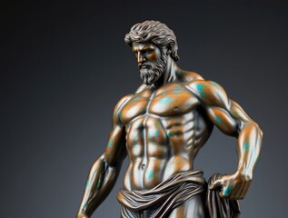 This bronze statue of Hercules captures the hero's muscular physique and graceful posture, highlighting the artistry involved in its creation and design