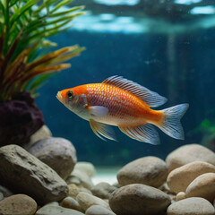 Naklejka premium goldfish in aquarium