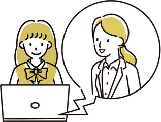 定番 伝わる 人物イラスト オンライン面談