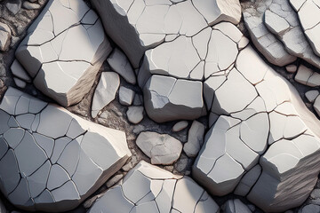 Textura de roca volumétrica con grietas. Fondo de piedra negra con espacio de copia para diseño.
